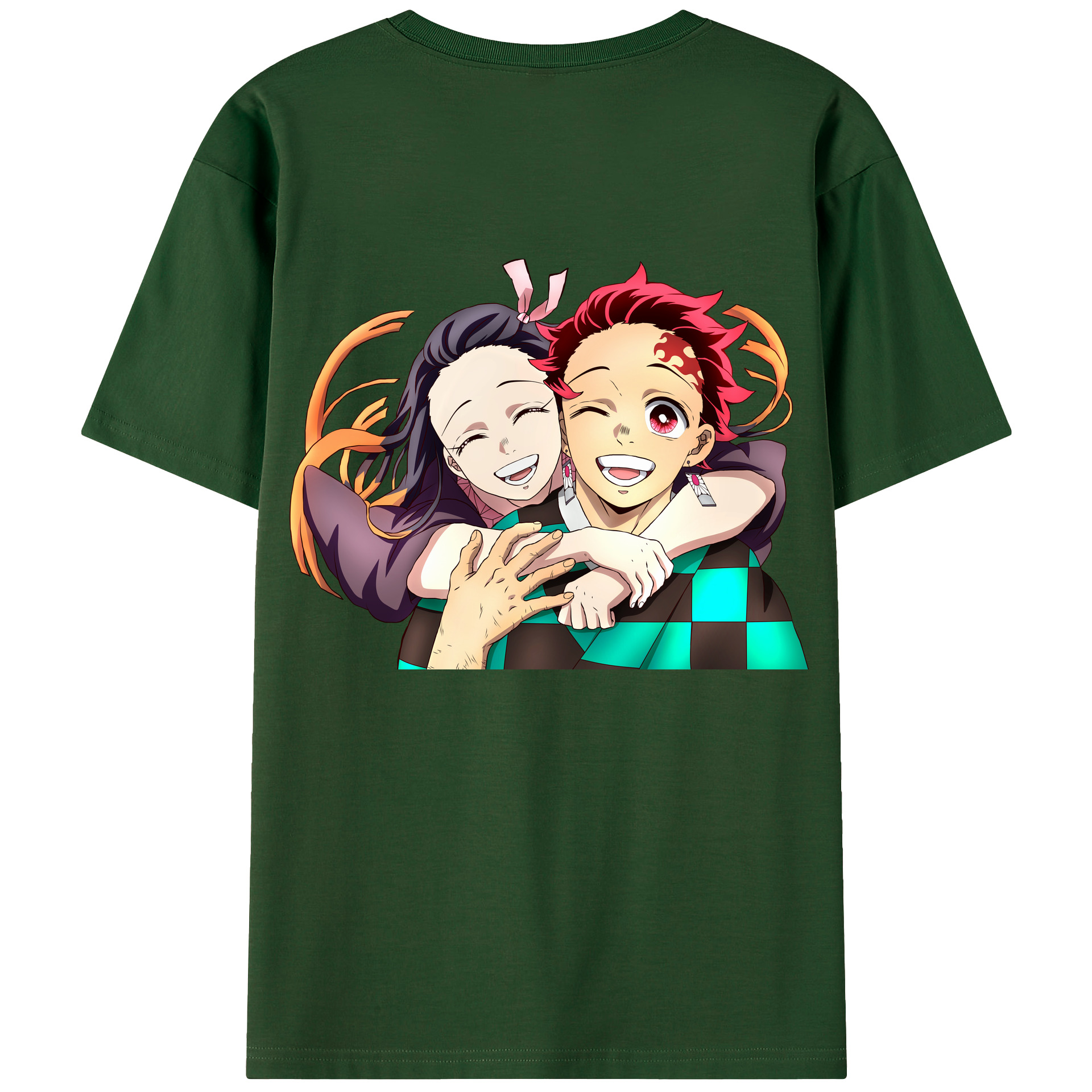 （画像用） 鬼滅の刃（きめつのやいば）竈門 禰󠄀豆子／かまど ねずこ Kamado Nezuko 綿100％半袖Tシャツ（背面プリント）